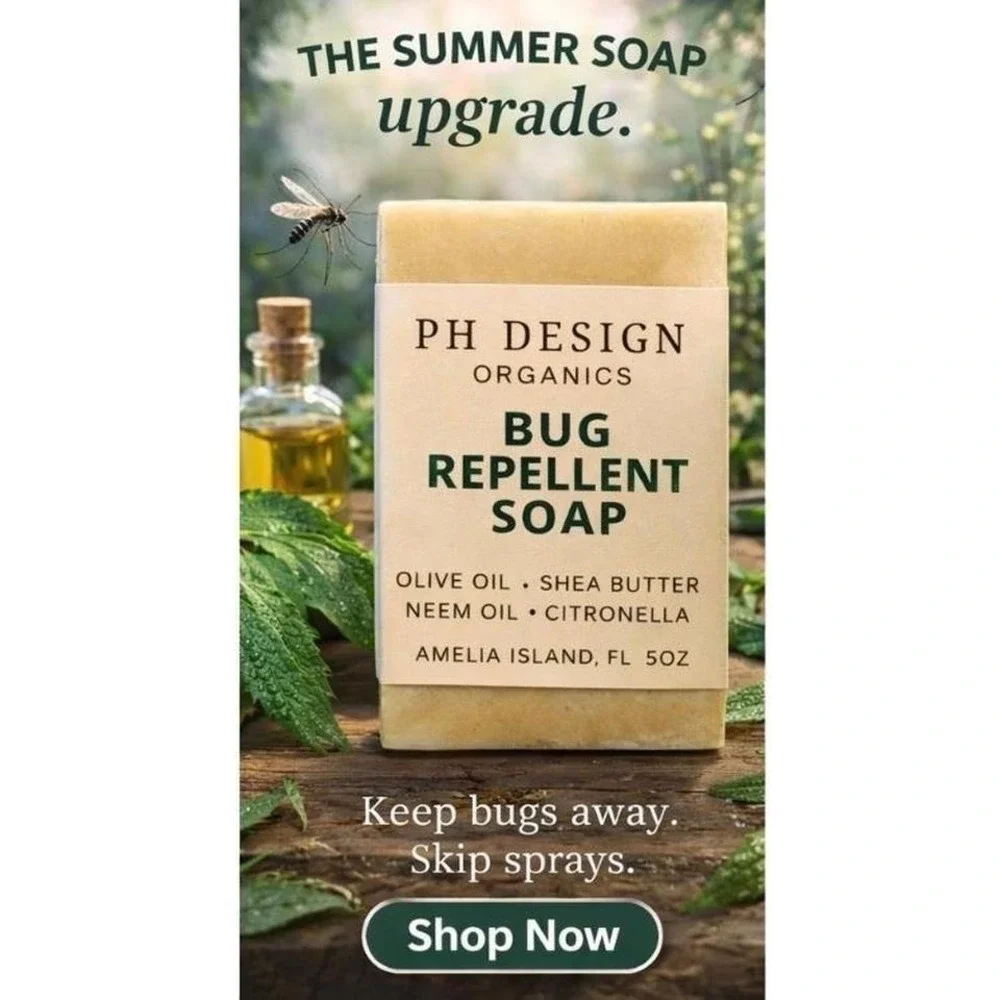 BUG REPELLENT SOAP OLIVE OIL SHEA BUTTER NEEM OIL CITRONELLA  5OZ‎